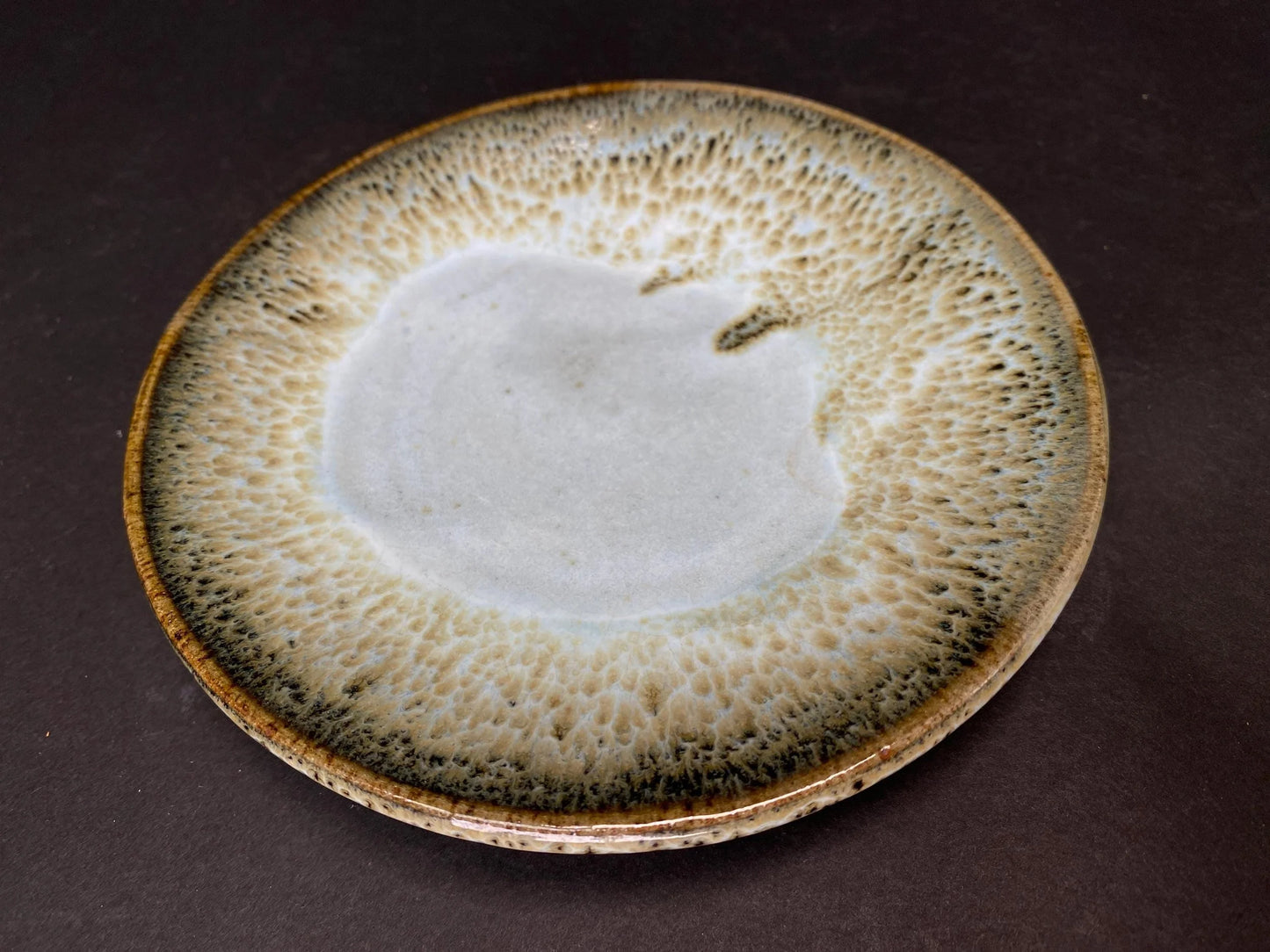 Kato Mino Ware Porcelain Bowl and Plate: Japanese Speckled Glaze Art Pottery