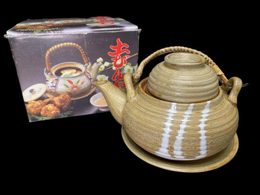 Tokusa Dobin Mushi Set: Japanese vintage  Soup Pot Teapot with Box