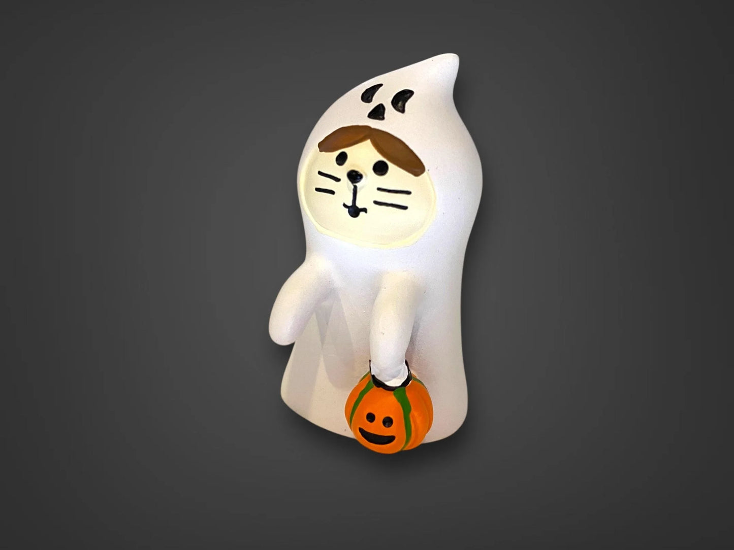 Japanese Halloween Cat Ornament: Pumpkin Mini Scene Table Decor