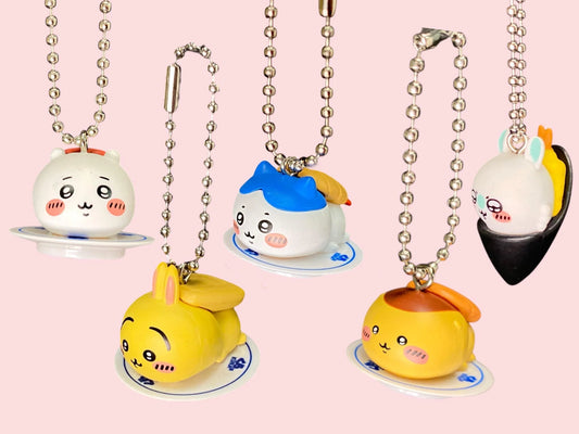 Chiikawa x Kura Sushi Figure Keychain Secret Mascot Blind Box: Novelty Capsule Toy Set Bikurapon japan