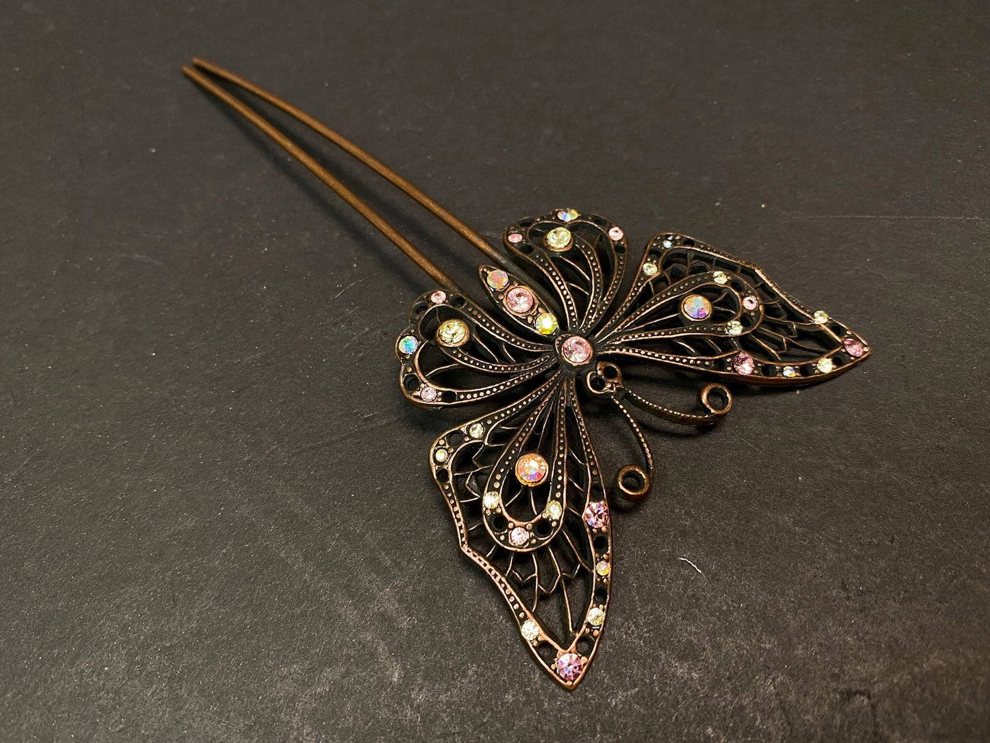 Japanese Kanzashi Kimono Hair Pins Ornaments 4 Styles: Butterfly, Beaded, Lacquer Rhinestone U Shaped Hair Forks  Kimono Accessory