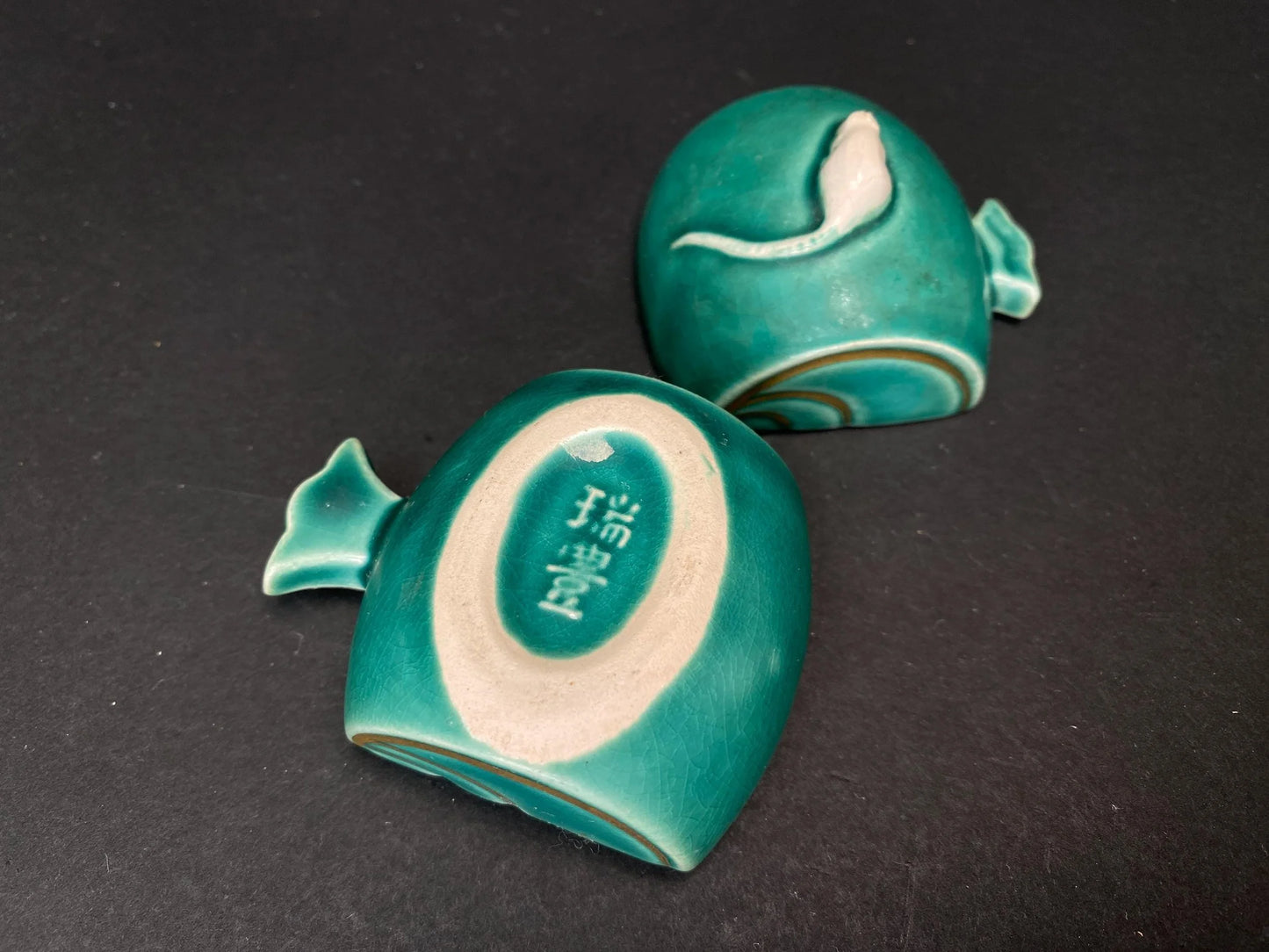 Vintage Japanese Kogo Box, Rare Japanese Tea Ceremony Incense Container, Handcrafted Ceramic Kogo Lot, Eto Zodiac Sign Dragon Sheep Rat