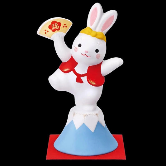 Japanese Easter Rabbit and Fuji mountain: Zodiac ETO Rabbit, Yakushigama, made in Japan Auspicious, Souvenir Gift