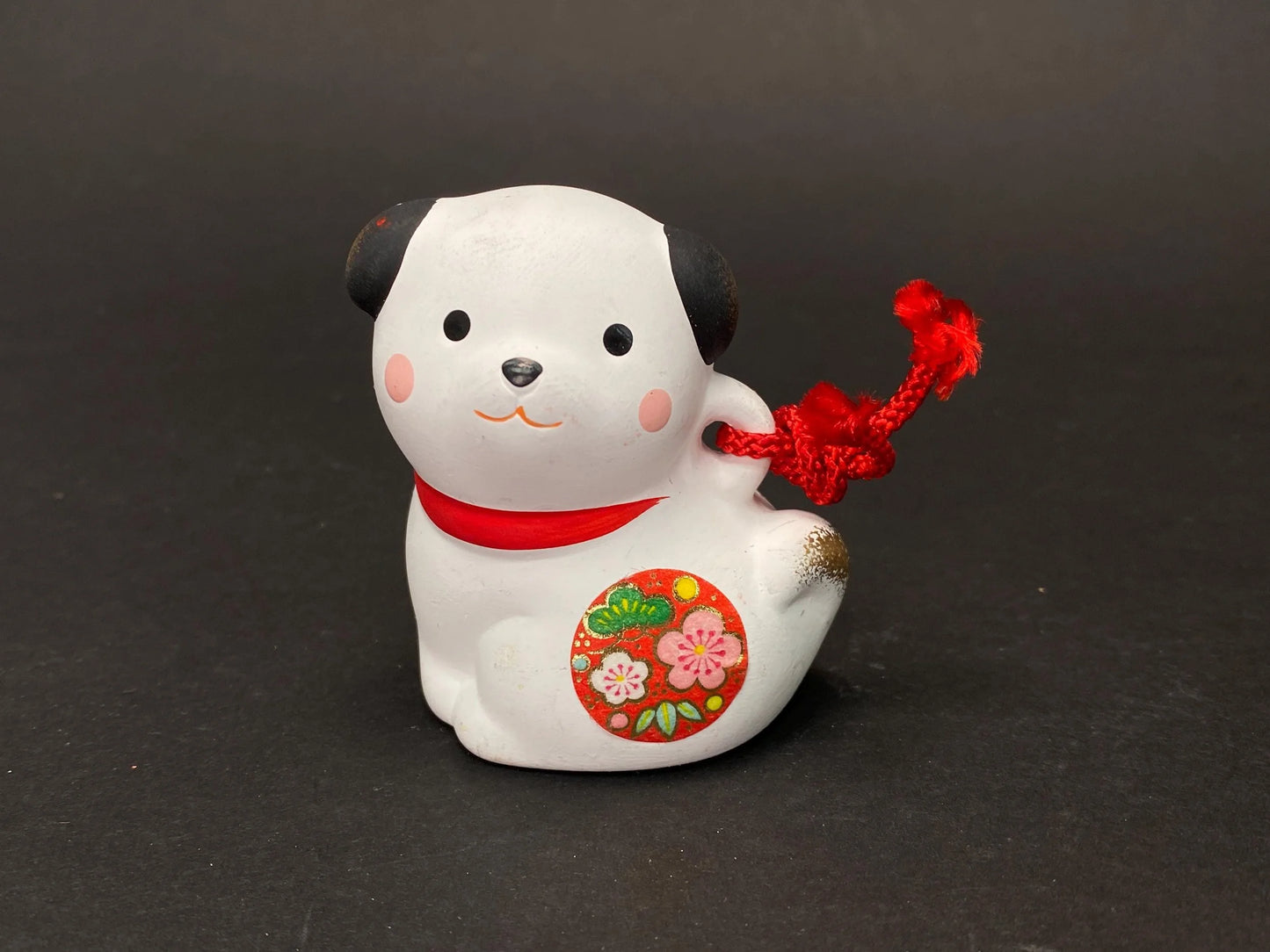 Set of 7 Vintage Japanese Clay Bells: Zodiac Animals Lucky Cat Daruma and Folk Masks, Rustic Mingei Pottery Dorei Collection, Wabi Sabi