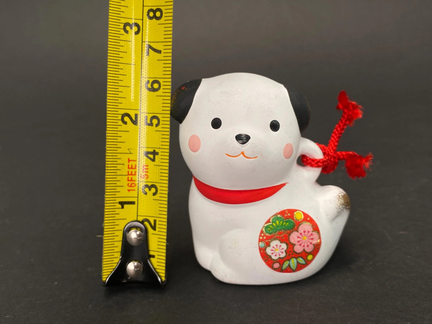Set of 7 Vintage Japanese Clay Bells: Zodiac Animals Lucky Cat Daruma and Folk Masks, Rustic Mingei Pottery Dorei Collection, Wabi Sabi