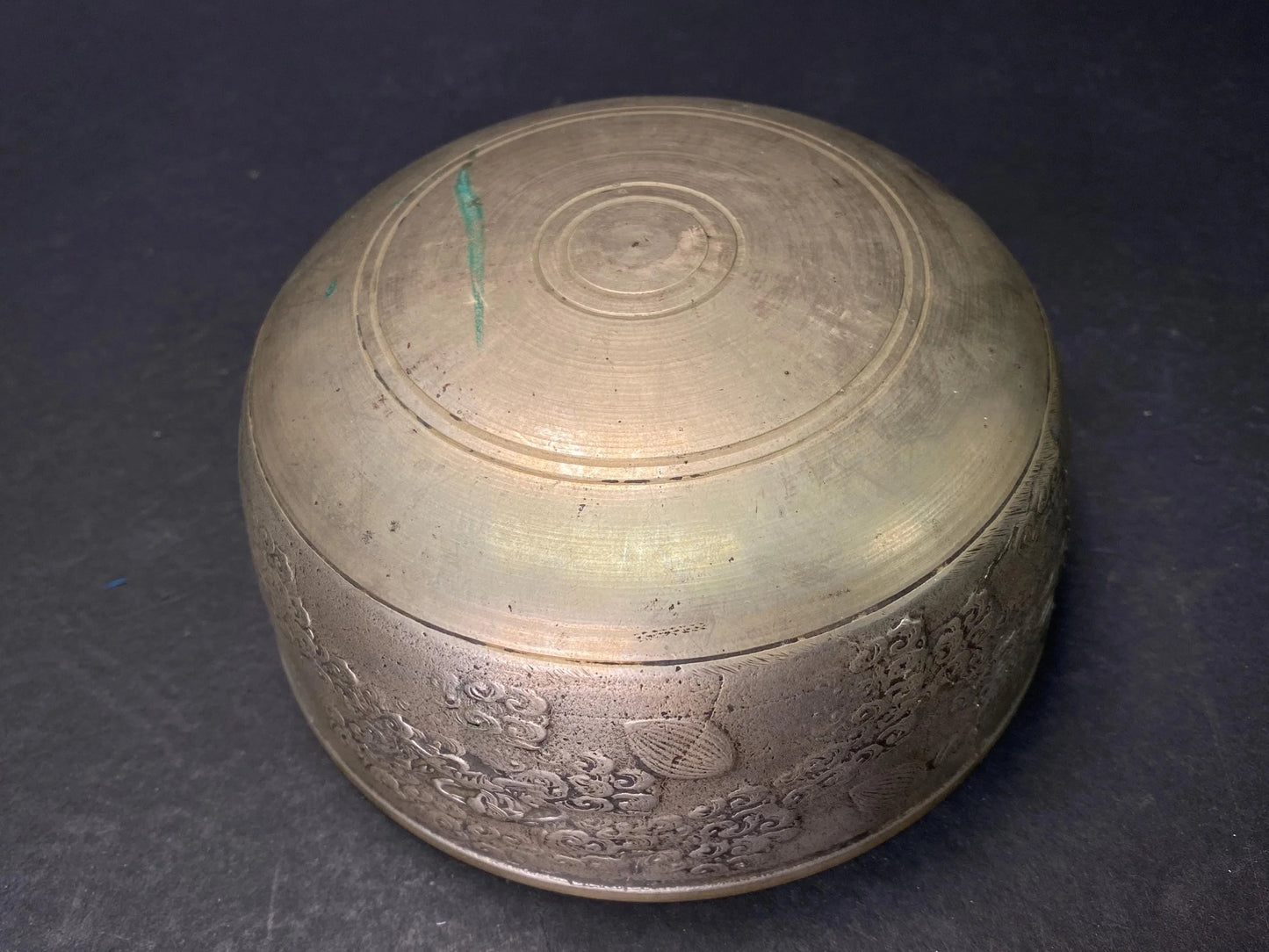 Japanese Singing Bowl Orin: Dragon Relief Bronze Bell, Buddhist Altar Chime, Meditation Sound Healing Instrument 5"