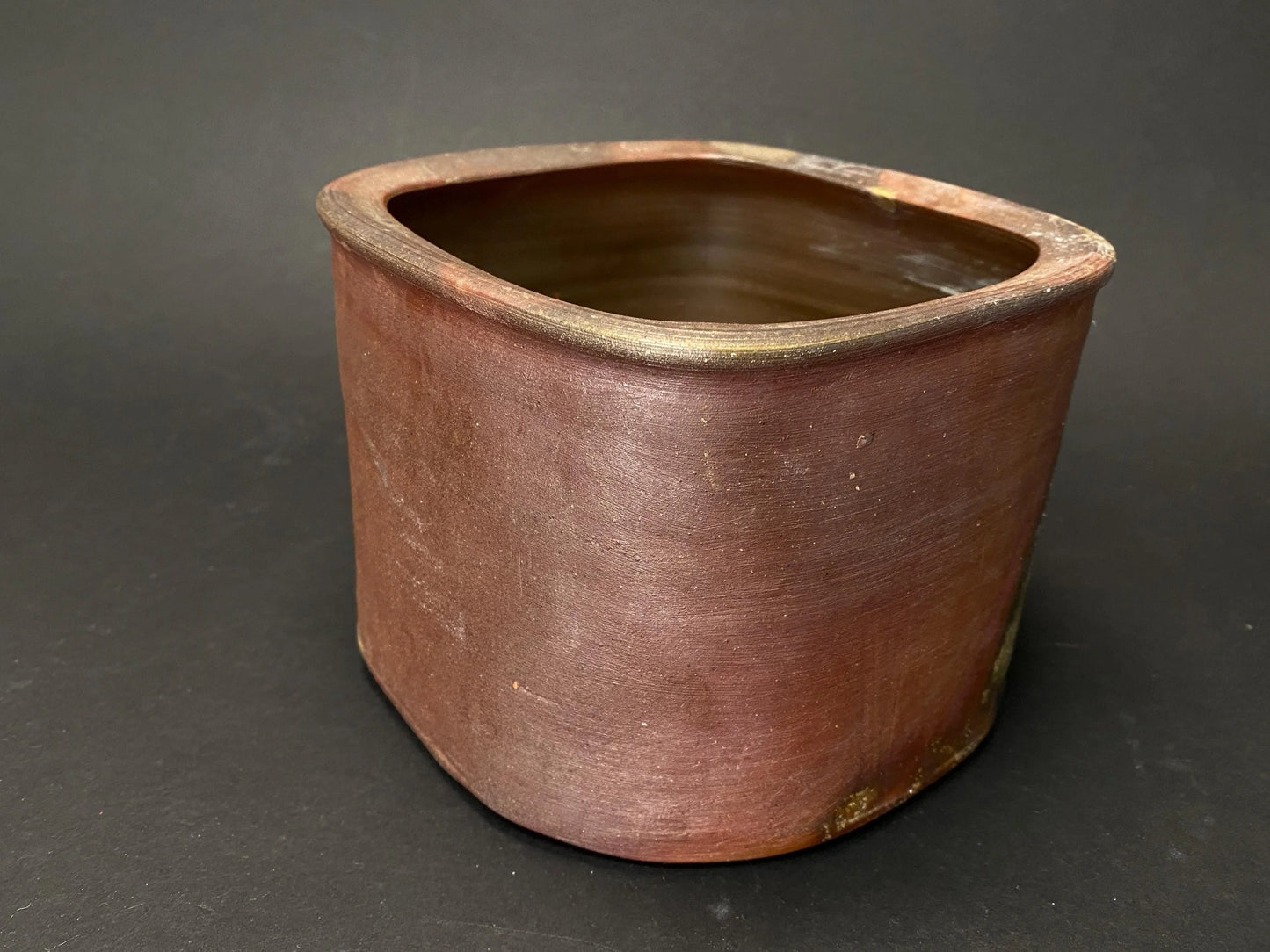 Kintsugi Japanese Bizen Ware Kensui Bowl signed, Wabi Sabi Ikebana Flower Vase with Kintsugi, Calligraphy Brush Washer