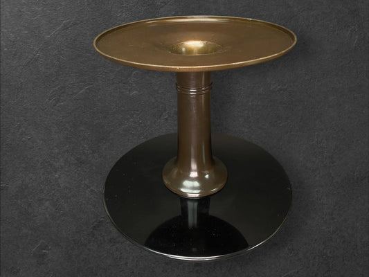 Vintage Japanese Black Lacquer Shikiita Board 11.5": Round Ikebana Vase Base, Wooden Urushi Display Stand, Tea Ceremony Tray with Box