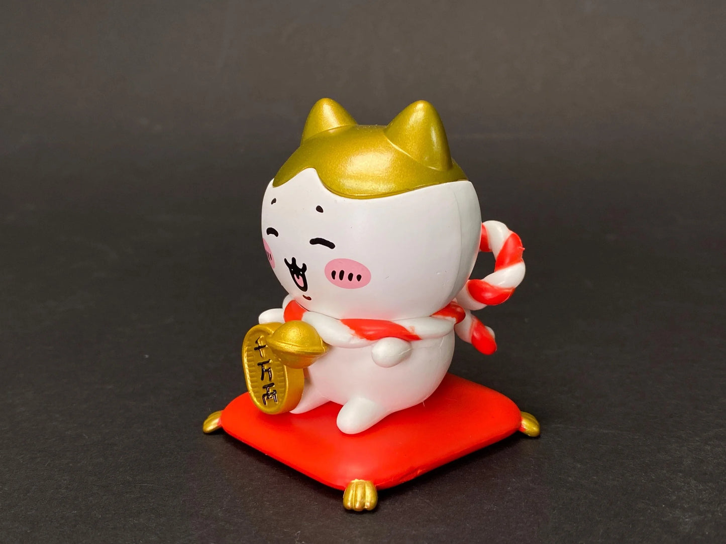 Chiikawa New Year Blind Box Figure on Red Cushion, Good Luck Mascot, Lunar New Year Decor. Hachiware Usagi Secret Toy