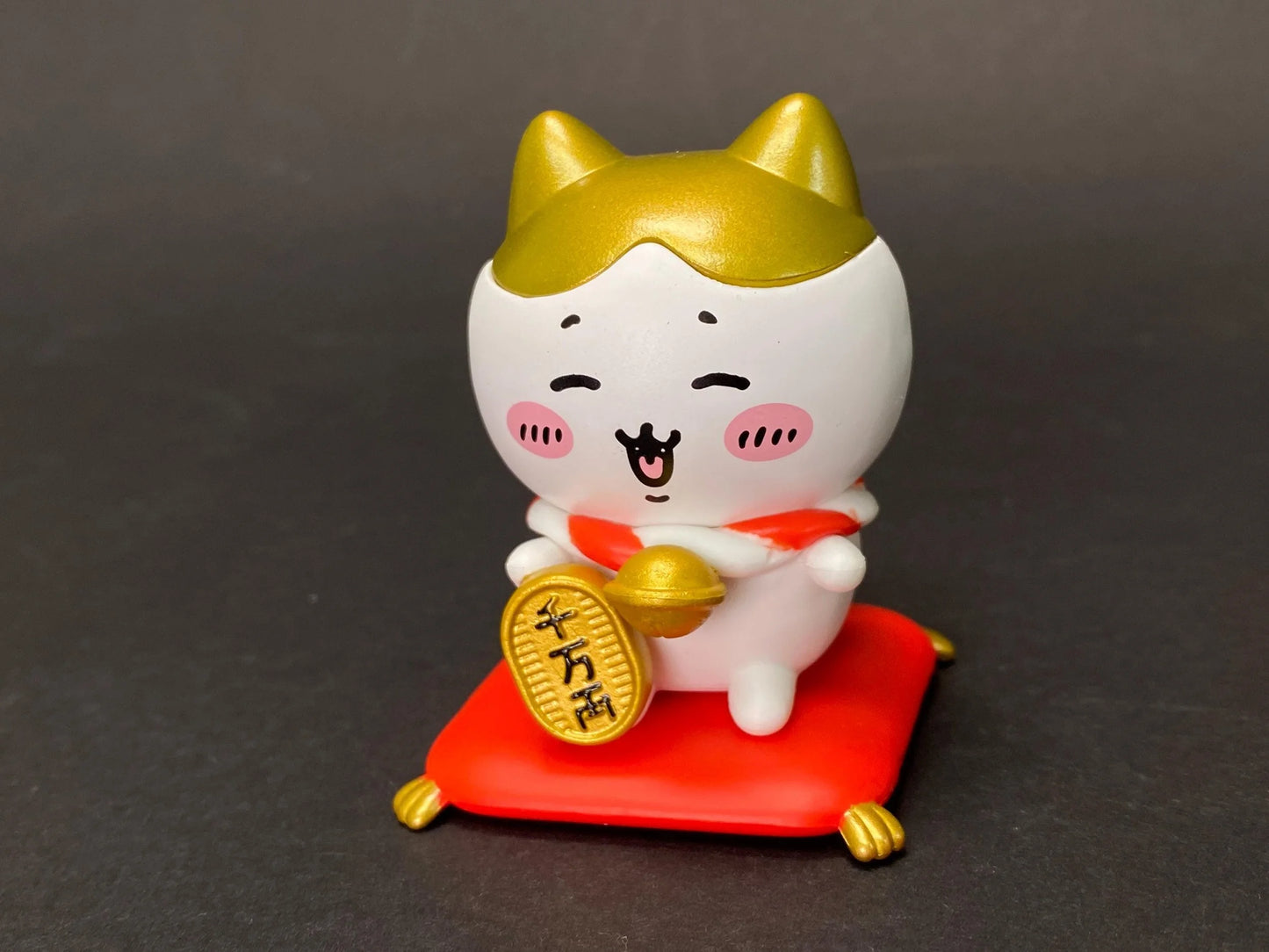 Chiikawa New Year Blind Box Figure on Red Cushion, Good Luck Mascot, Lunar New Year Decor. Hachiware Usagi Secret Toy