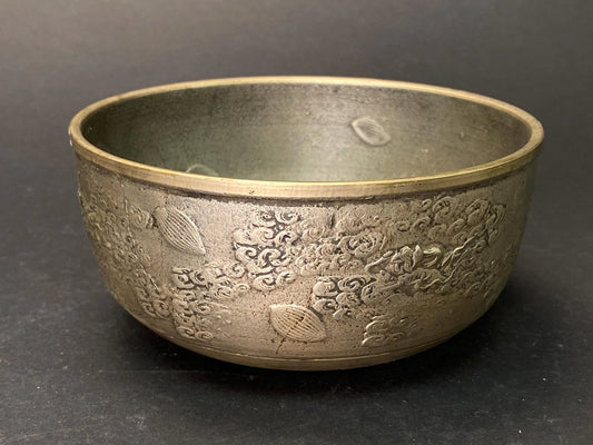 Japanese Singing Bowl Orin: Dragon Relief Bronze Bell, Buddhist Altar Chime, Meditation Sound Healing Instrument 5"
