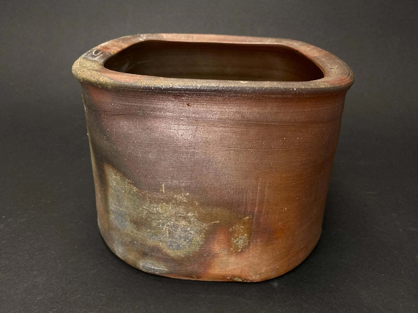 Kintsugi Japanese Bizen Ware Kensui Bowl signed, Wabi Sabi Ikebana Flower Vase with Kintsugi, Calligraphy Brush Washer