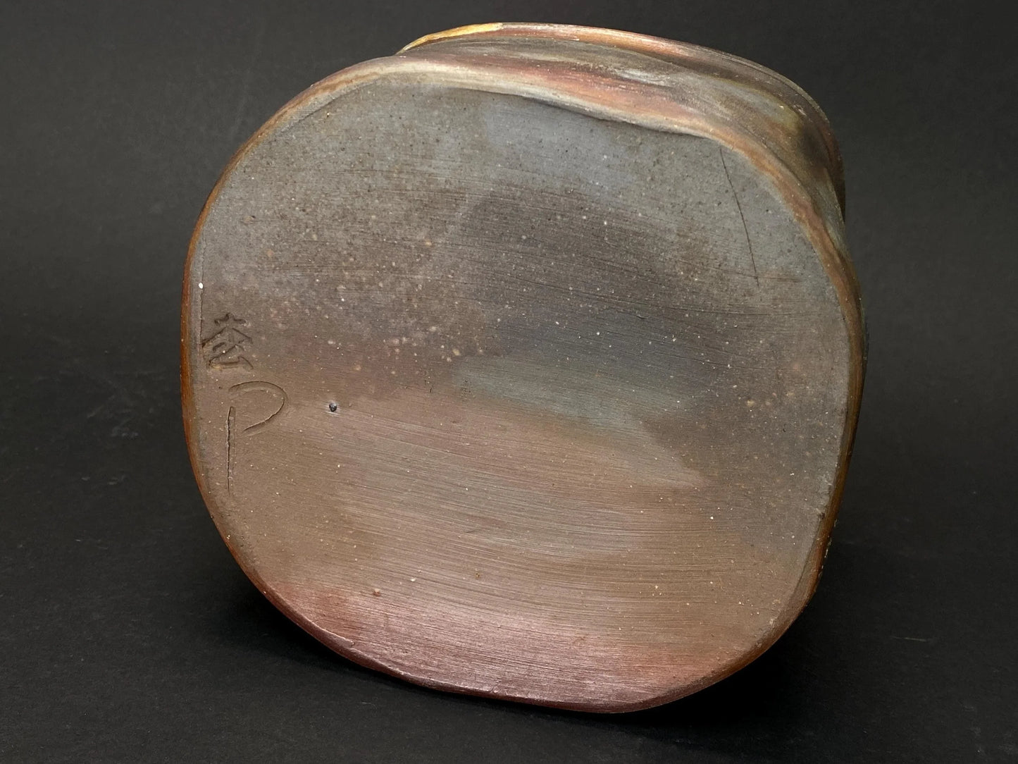 Kintsugi Japanese Bizen Ware Kensui Bowl signed, Wabi Sabi Ikebana Flower Vase with Kintsugi, Calligraphy Brush Washer