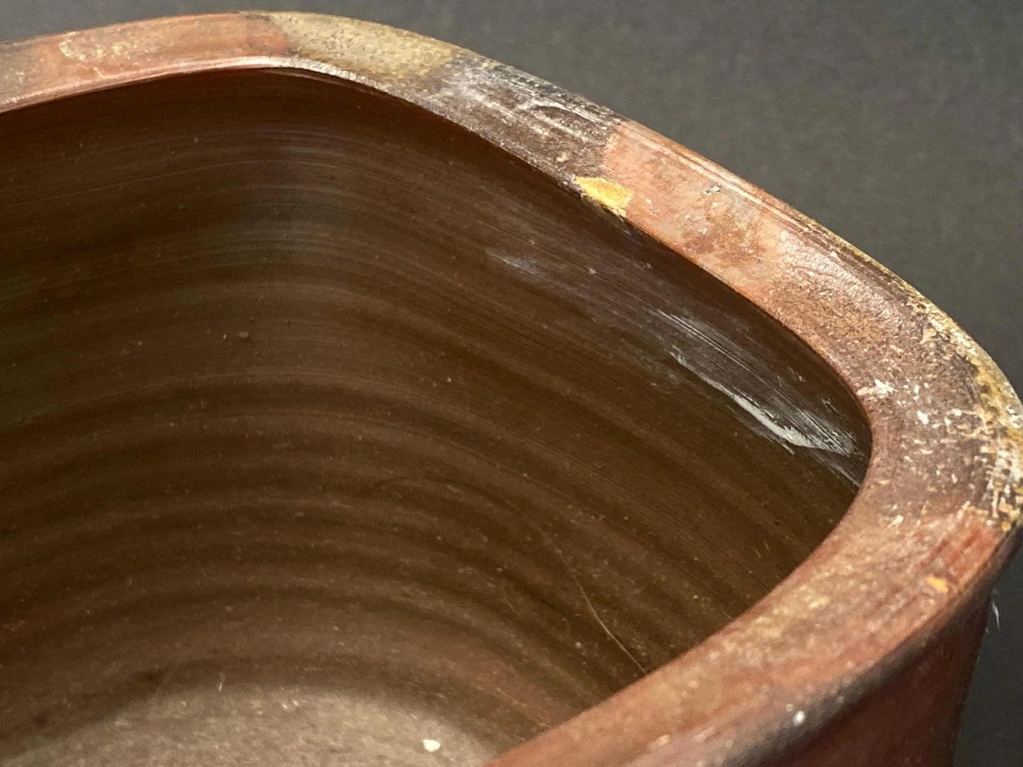 Kintsugi Japanese Bizen Ware Kensui Bowl signed, Wabi Sabi Ikebana Flower Vase with Kintsugi, Calligraphy Brush Washer