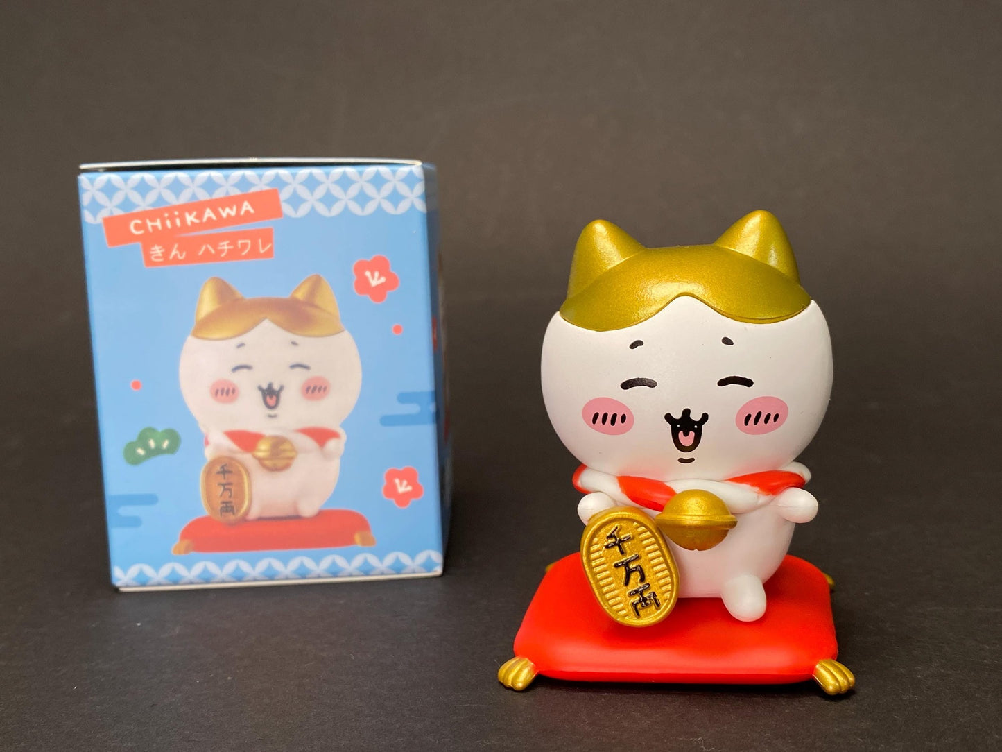 Chiikawa New Year Blind Box Figure on Red Cushion, Good Luck Mascot, Lunar New Year Decor. Hachiware Usagi Secret Toy