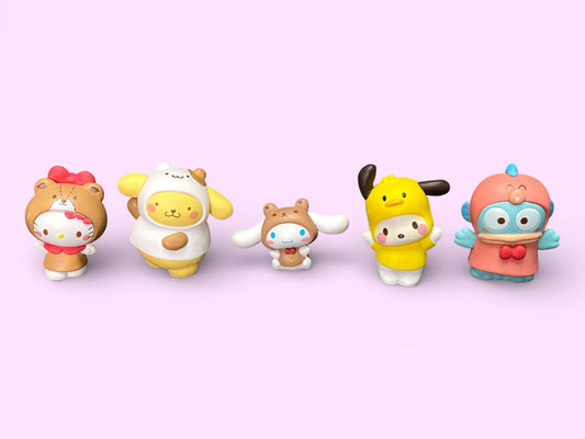 Sanrio Characters Friends Costume Blind Box, Hello Kitty Pompompurin Cinnamoroll Mascot Figure, Gashapon Mini Toy Secret Surprise