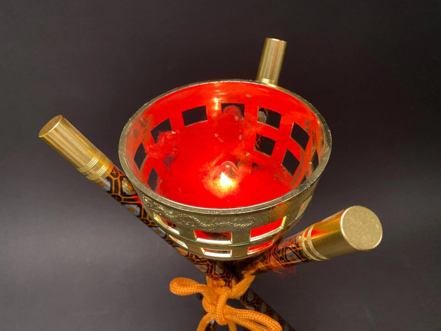 Japanese Kagaribi Toro Bonfire Lantern Pair, Hina Doll Electric Lamps Set Lighting Pair, Original box, Festival Display
