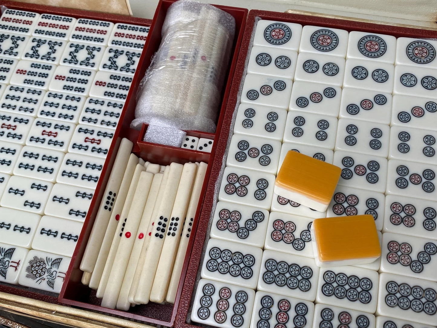Premium Nintendo Mahjong Tiles Set Heavy Weight: Japanese Discontinued Limited Edition Yakuman Mah Jong Collectible Retro Set Game