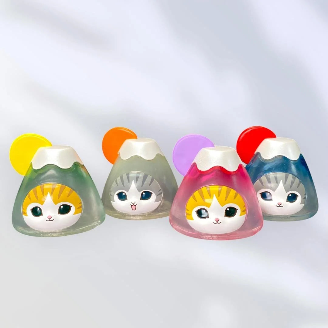 Mofusand Neko Soda Blind Box, FUJI mountain Cat Figurine, Random Anime Mascot, Collectible Kitty Toy, Miniature Soda Bottle Cat Gift