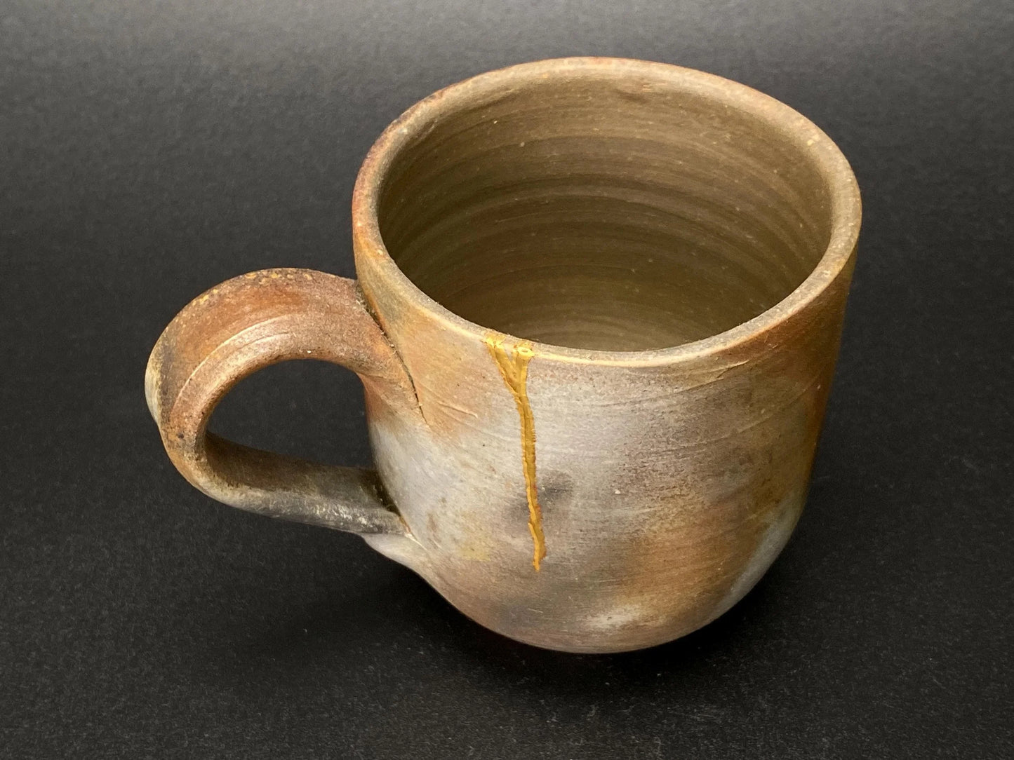 Bizen Ware Kintsugi Tea Cup, Real 25k Gold Repair, Signed Japanese Pottery, Wabi Sabi Aesthetic, Vintage Art