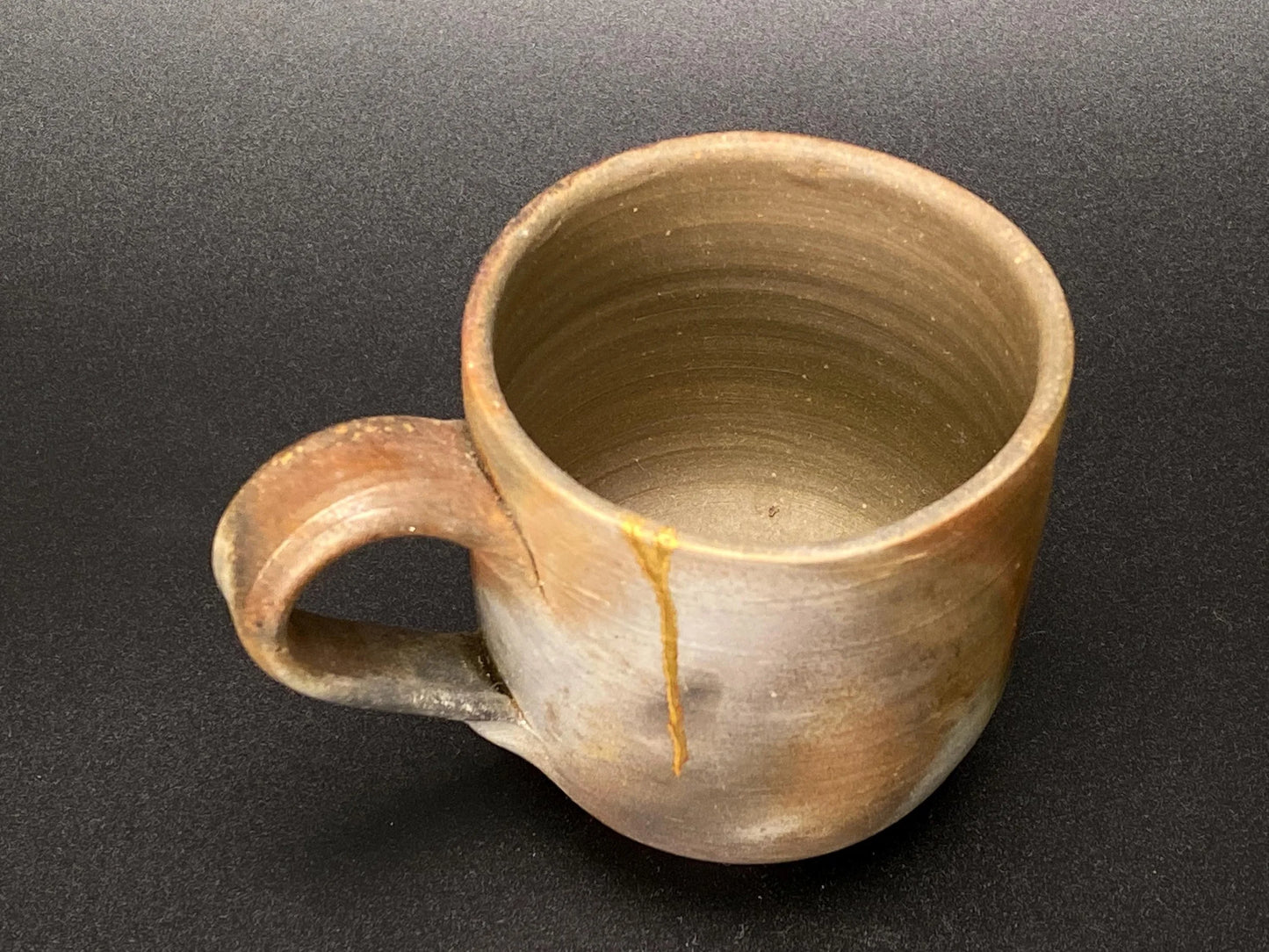 Bizen Ware Kintsugi Tea Cup, Real 25k Gold Repair, Signed Japanese Pottery, Wabi Sabi Aesthetic, Vintage Art