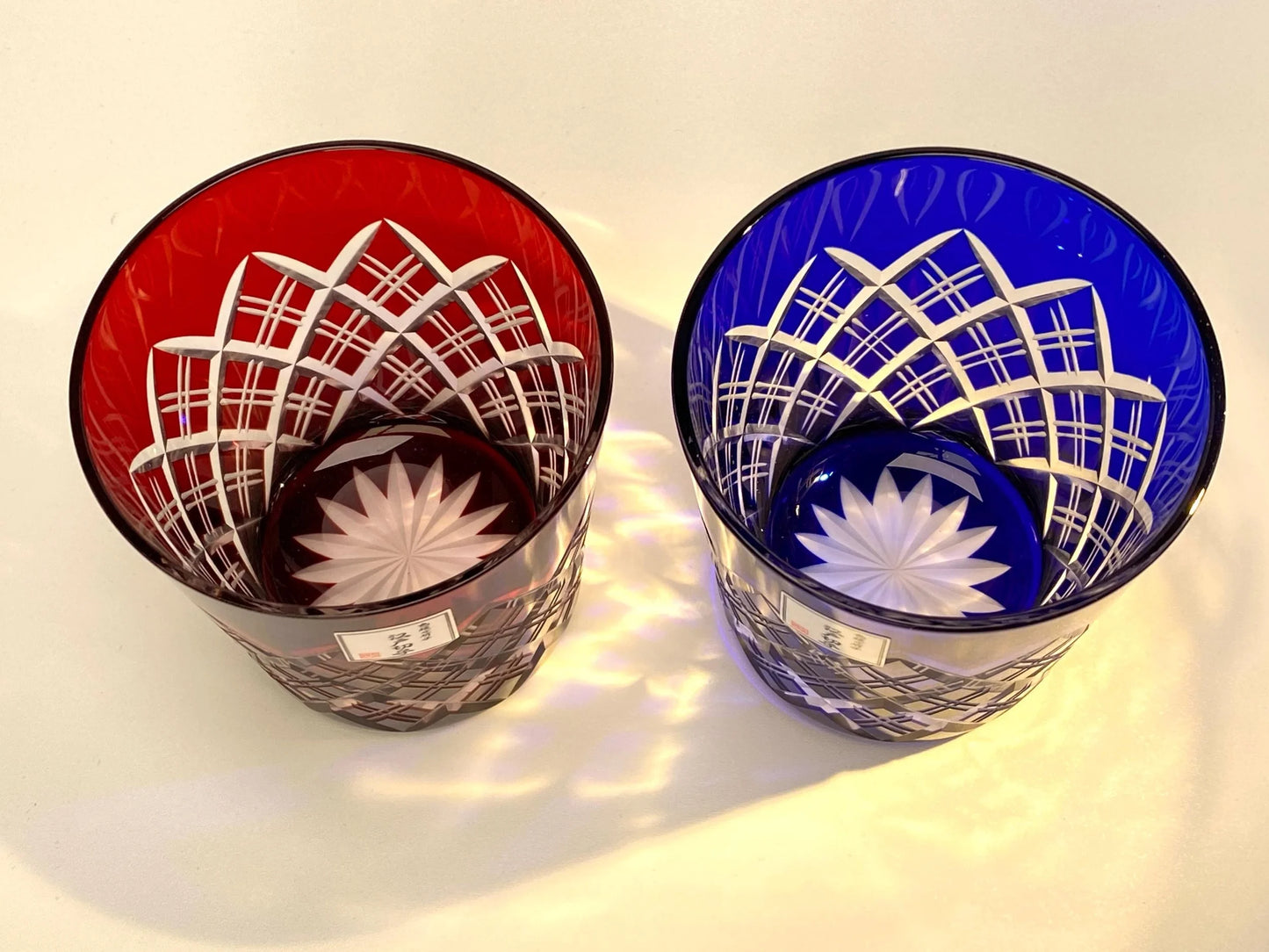 Taburo Edo Kiriko Glass Pair in Wood Box