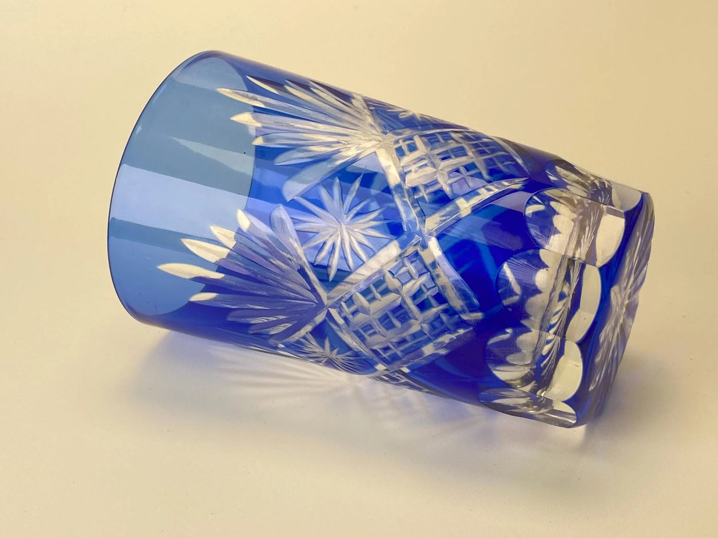 Cobalt Blue Kiriko Cut Crystal Tumbler