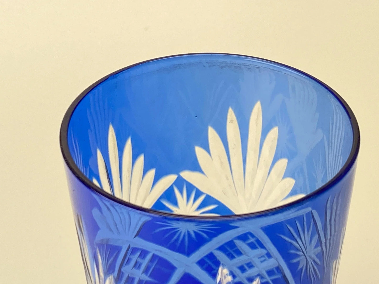 Cobalt Blue Kiriko Cut Crystal Tumbler