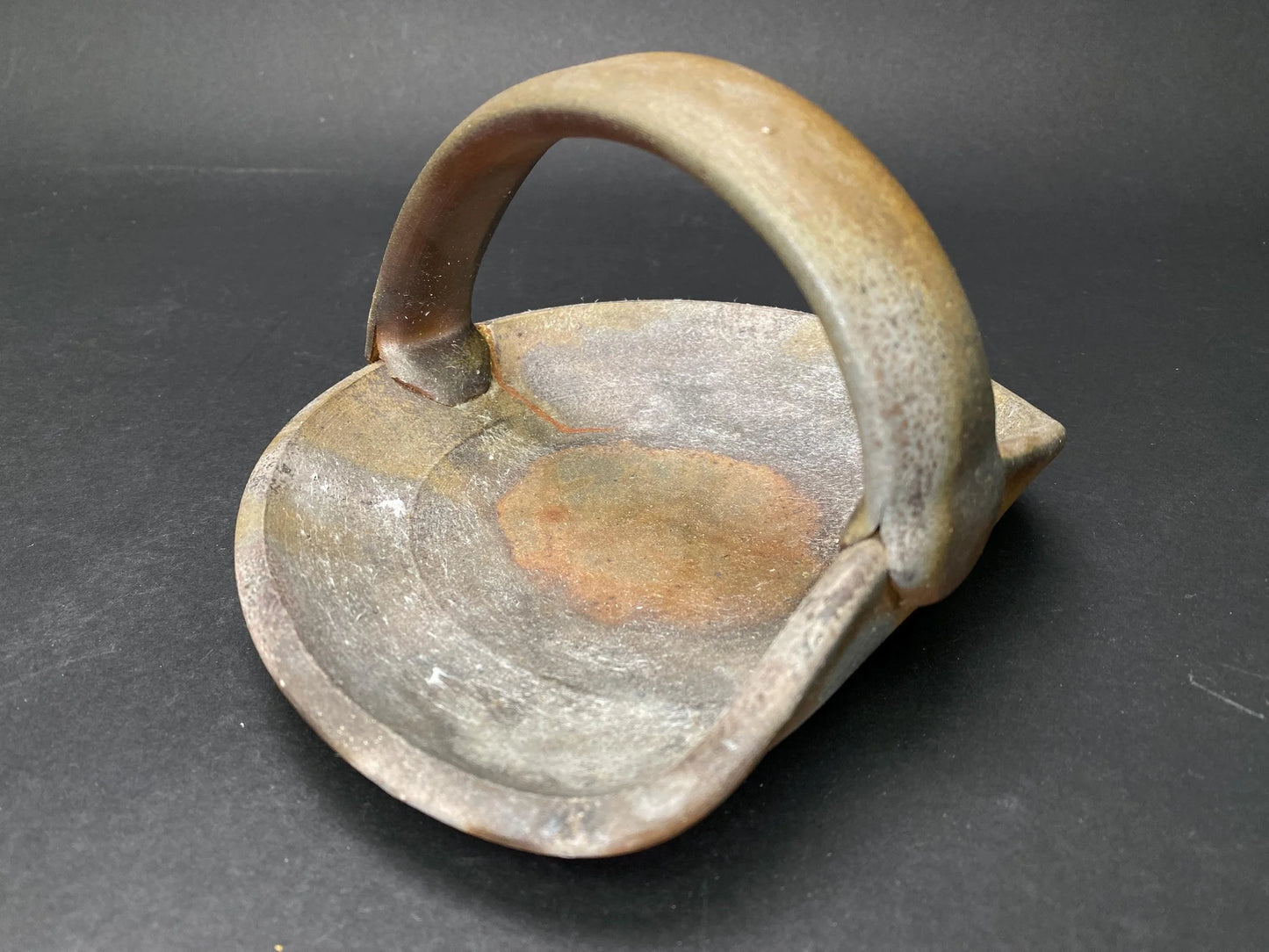 Bizen Ware Tebachi, Vintage Japanese Pottery, Kintsugi Urushi real 24k Gold Repair, Wabi Sabi Ikebana Vessel