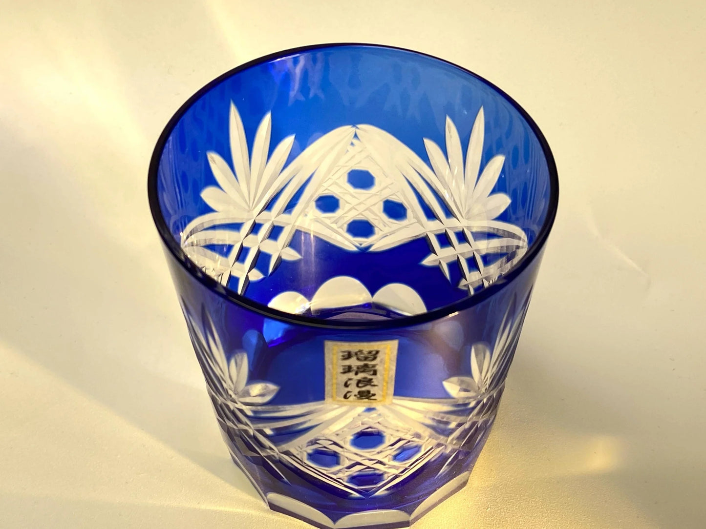 Ruri Roman Edo Kiriko Crystal Whiskey Pair