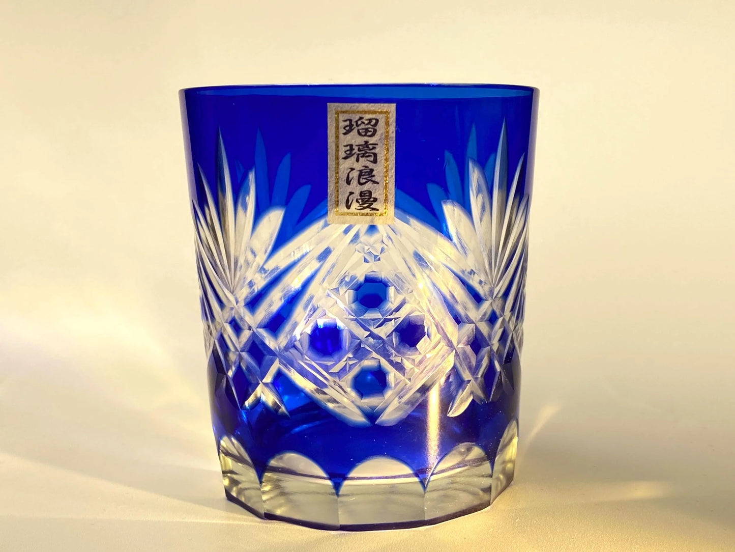 Ruri Roman Edo Kiriko Crystal Whiskey Pair