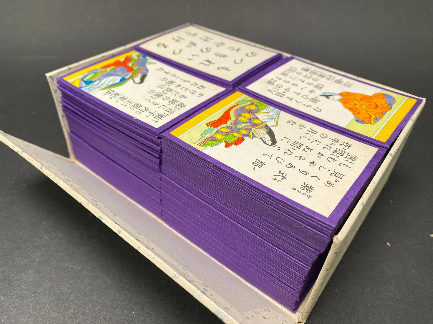 Japanese Karuta Card Game Vintage Competitive Set, Ogura Hyakunin Isshu Karuta Cards, Kashi Paper Poems Game, Ukiyoe Traditional Poetry