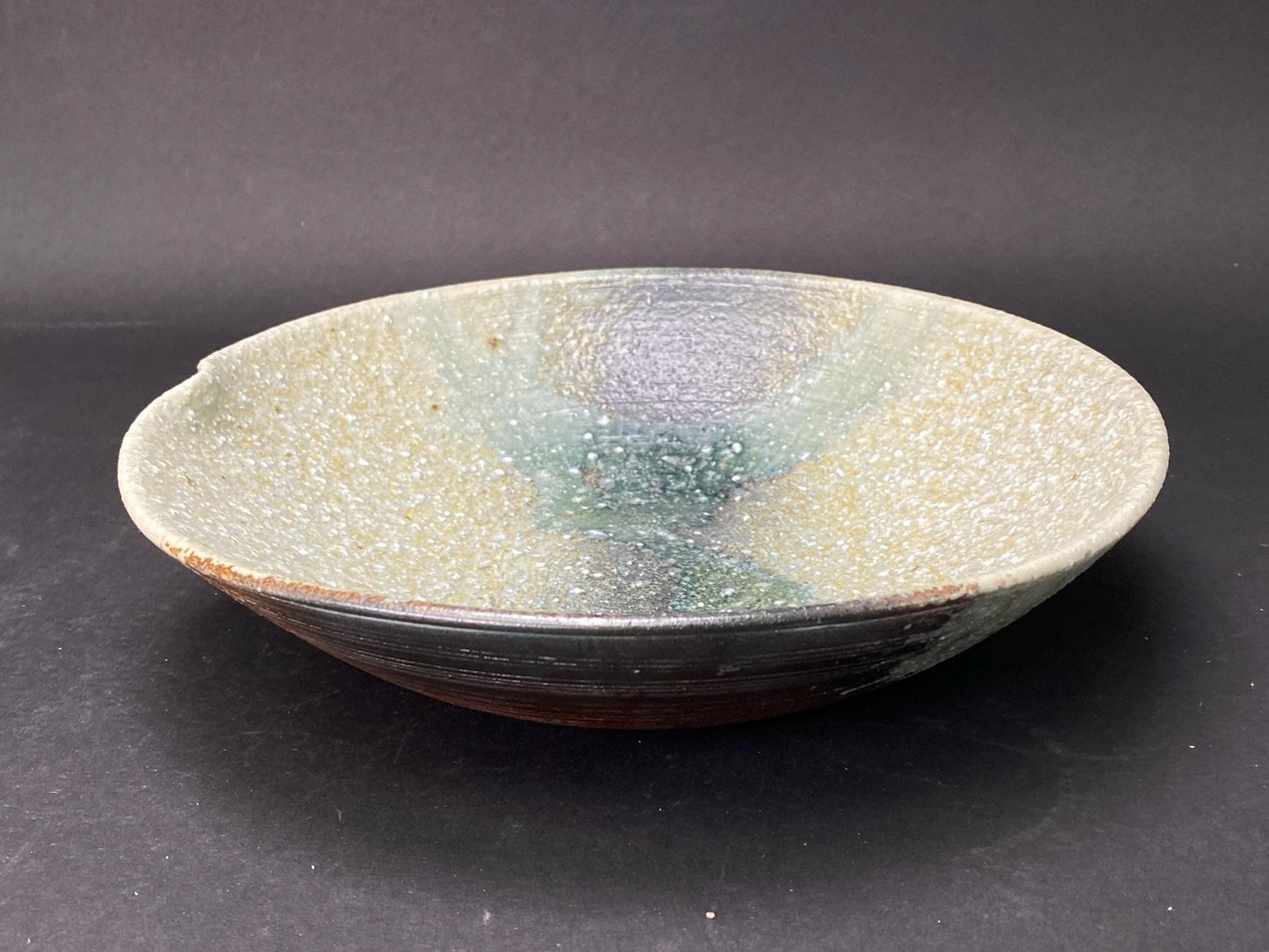 VINGT ET UN Studio Pottery Bowl Green Speckled