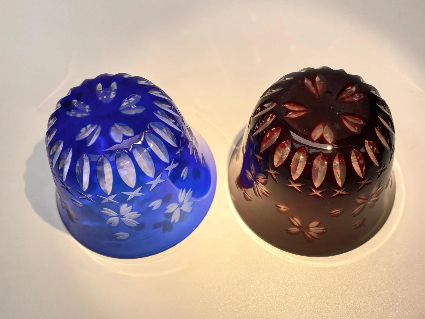 Nanban Kiriko Sakura Cut Crystal Tumblers, Pair