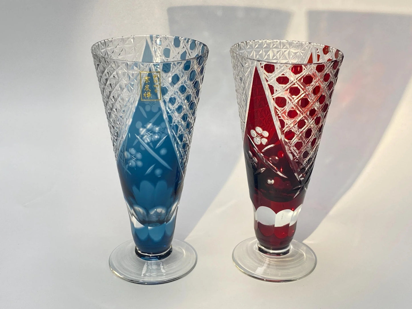 Kyoyuzen Sosaku Kiriko Crystal Glass Pair