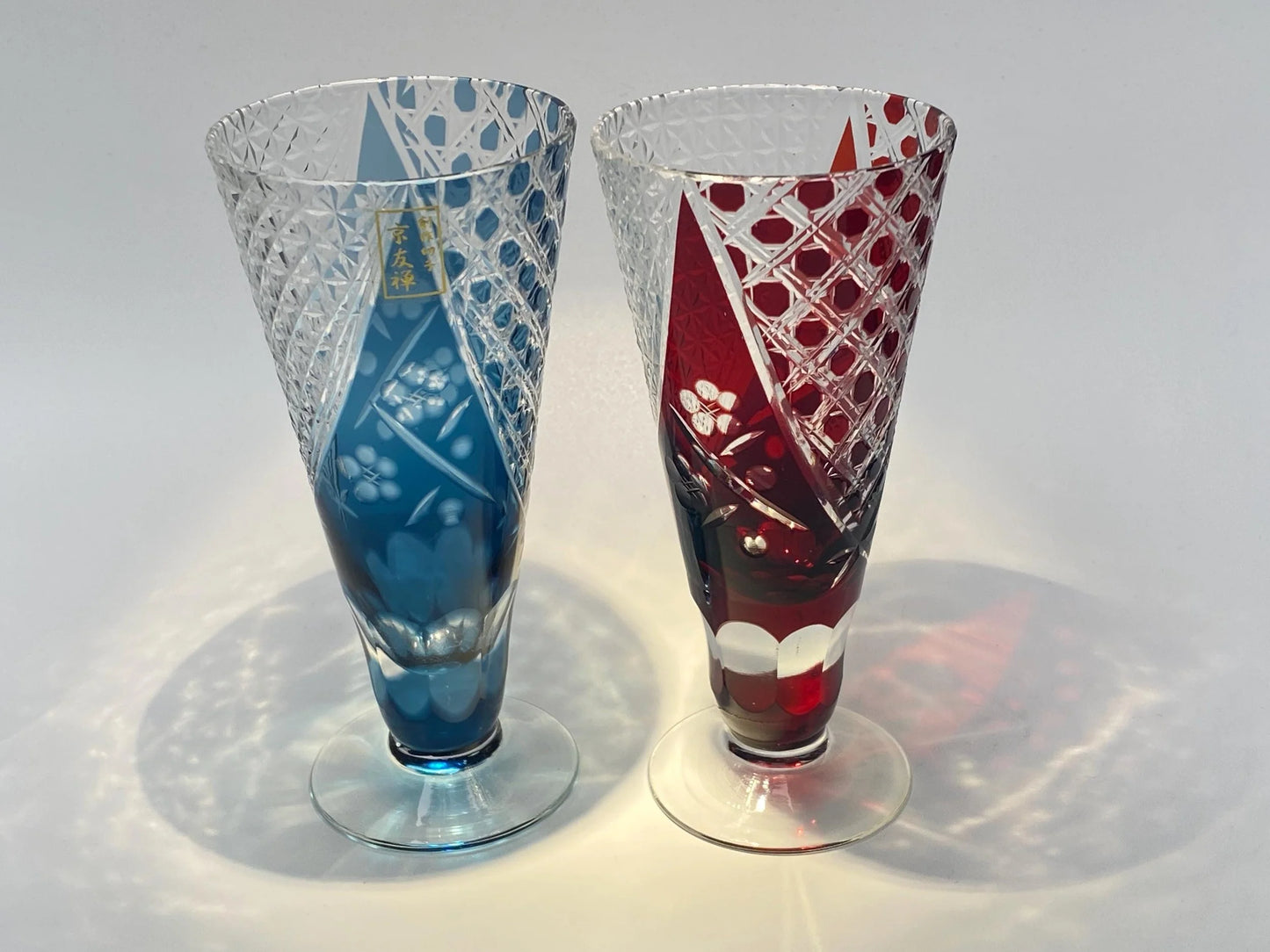 Kyoyuzen Sosaku Kiriko Crystal Glass Pair