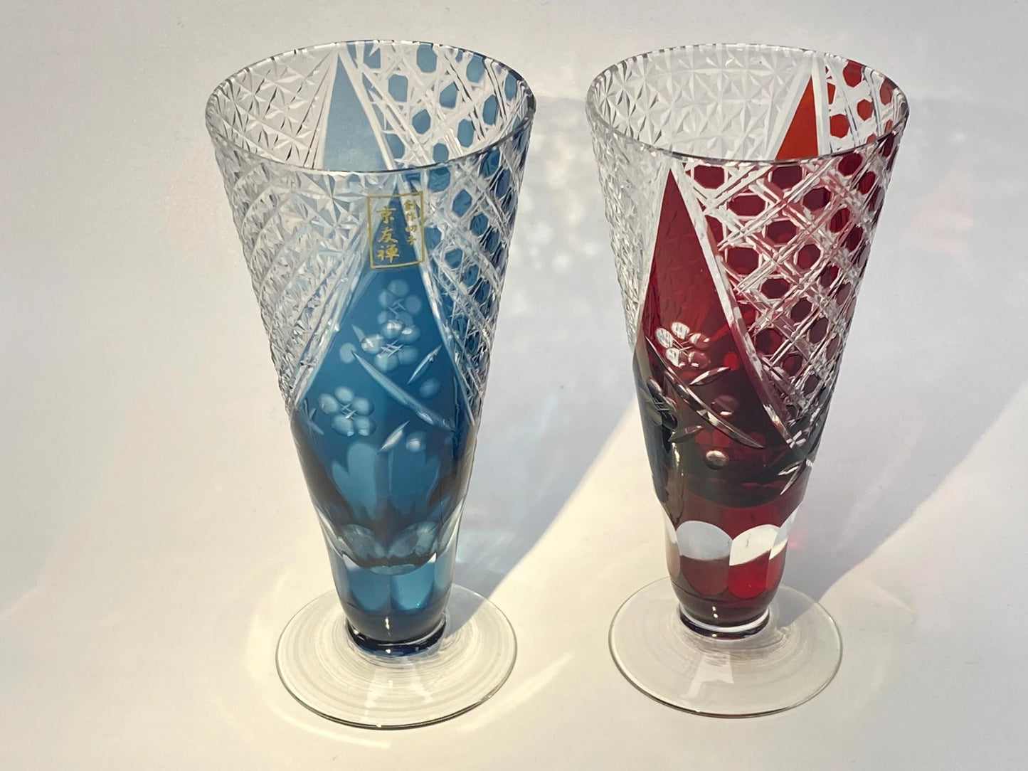 Kyoyuzen Sosaku Kiriko Crystal Glass Pair