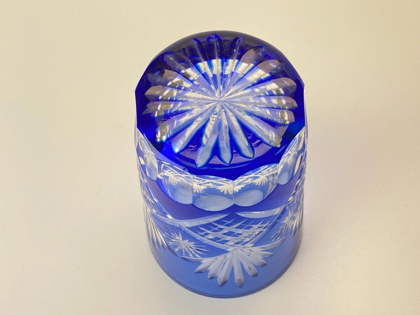 Cobalt Blue Kiriko Cut Crystal Tumbler