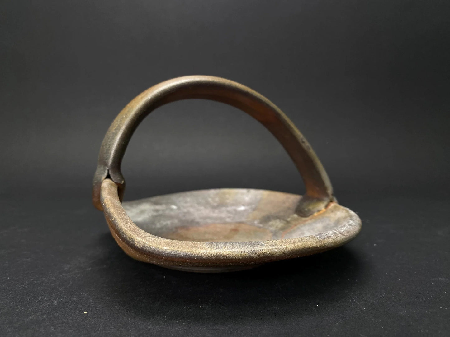 Bizen Ware Tebachi, Vintage Japanese Pottery, Kintsugi Urushi real 24k Gold Repair, Wabi Sabi Ikebana Vessel