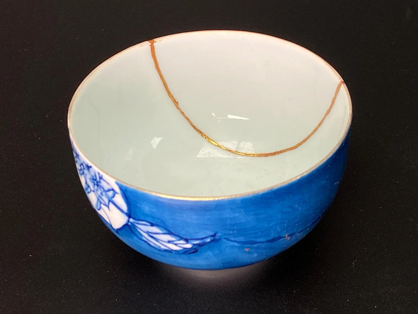 KINTSUGI Japanese Urushi teacup signed, 24k gold kintsugi nature urushi lacquer Bowl, Matcha Ceremony Pottery, Vintage Artisan Craft