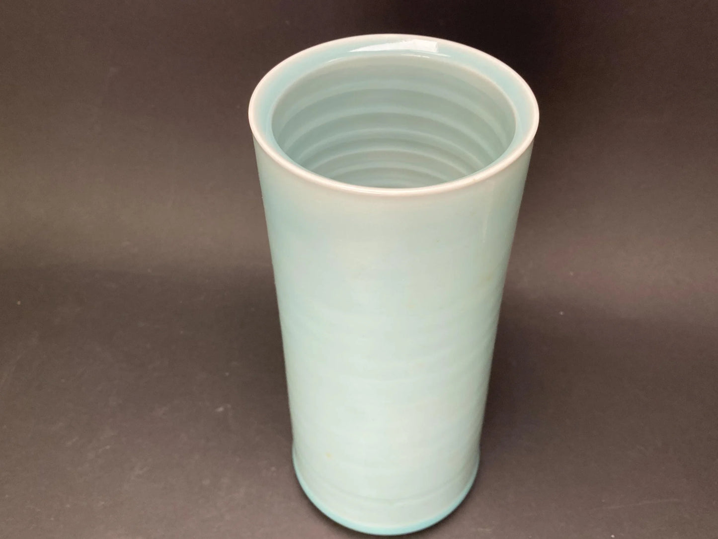 Tobe Yaki Celadon Cylinder Vase Unused