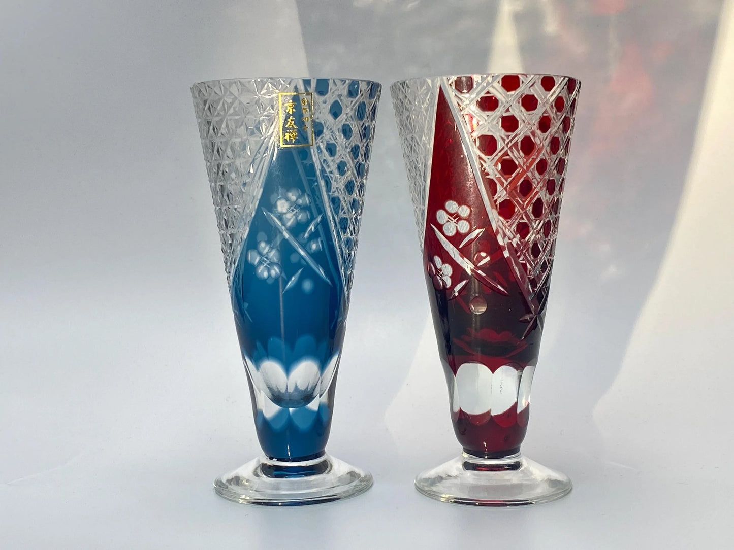 Kyoyuzen Sosaku Kiriko Crystal Glass Pair