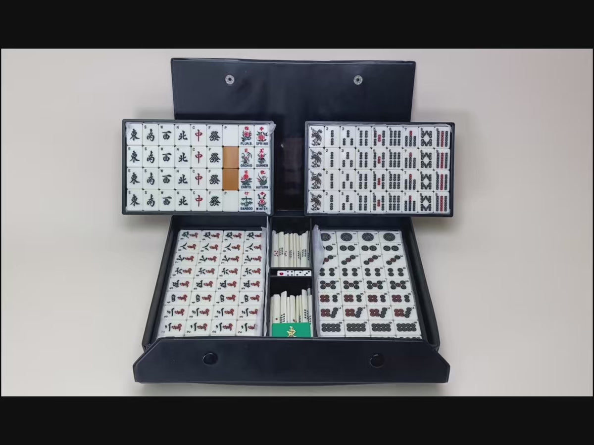 Bamboo Back Mahjong Set Made in Japan 1980s product video